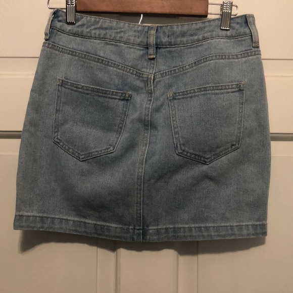 𝅺KENDALL & Kylie Women’s Denim Mini Skirt Zipper Front Size 25 - Picture 2 of 7